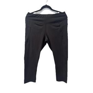 JOCKEY Black Activewear Capri Leggings Pockets High Waist Stretch Womens Size XL